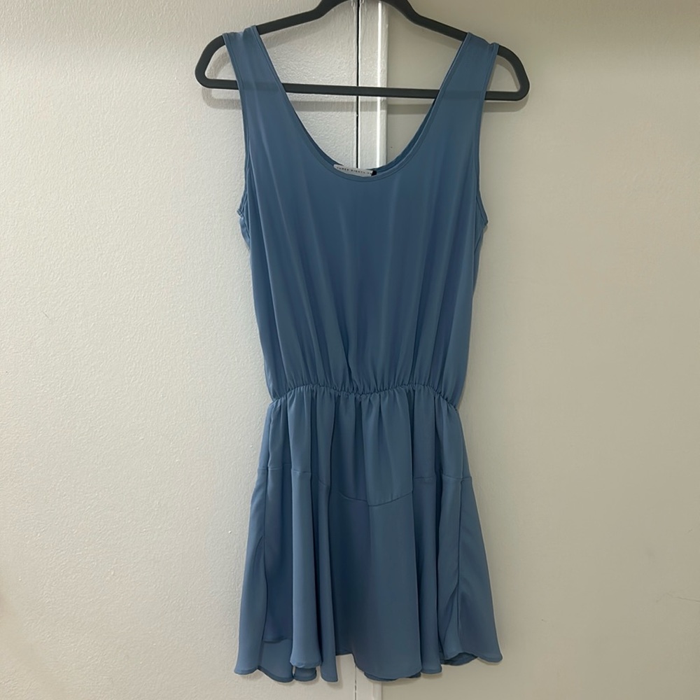 Blue Pleated Mini Dress